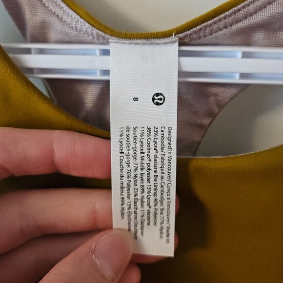 Lululemon Wunder Train Bra C/D Cup Size 8 Auric Gold - Picture 3 of 6